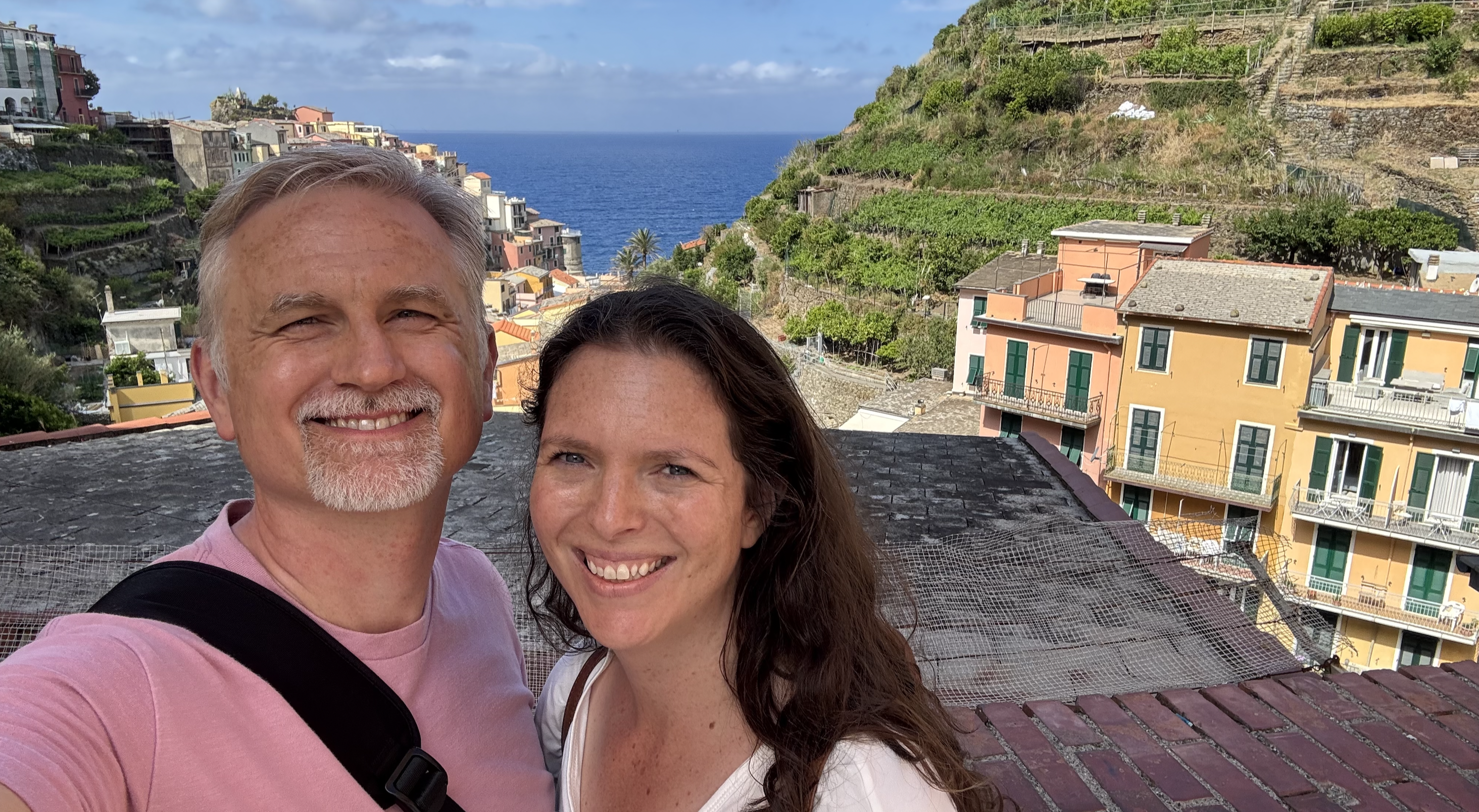 Picture of Mr. and Dr. Albonetti at Cinque Terre in Italy.